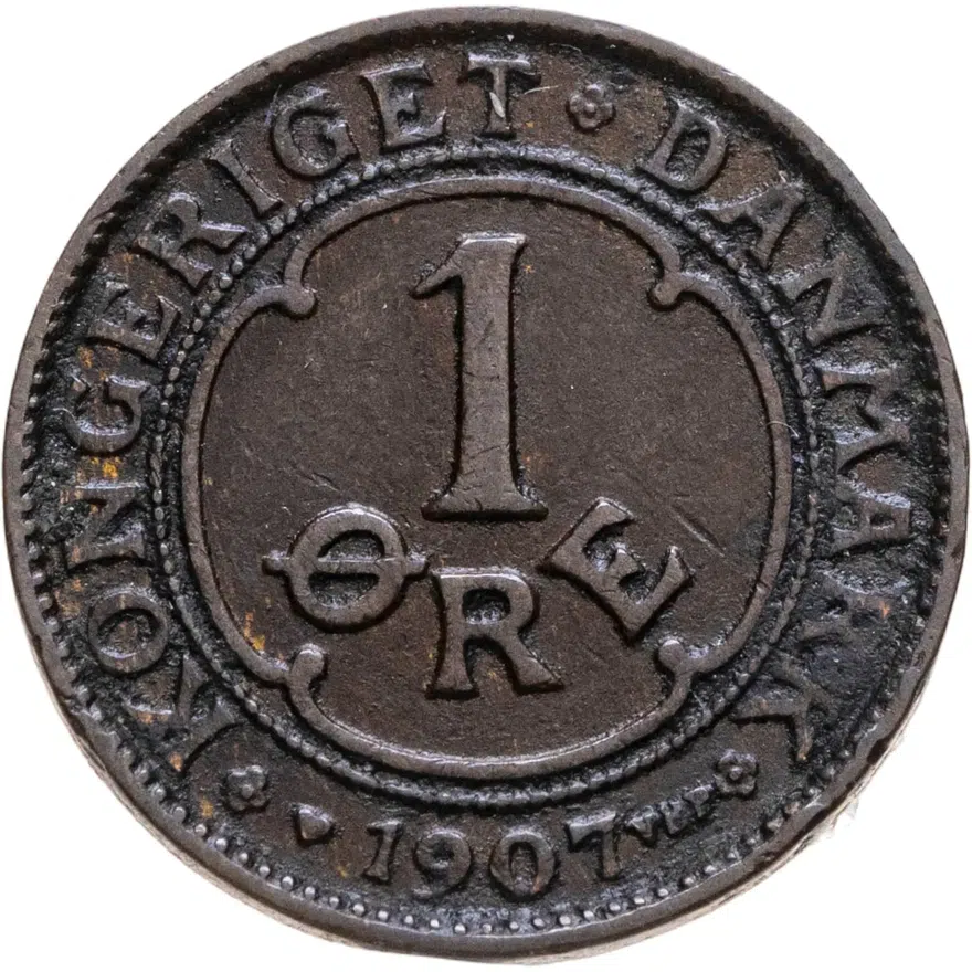 Дания 1 эре (ore) 1907