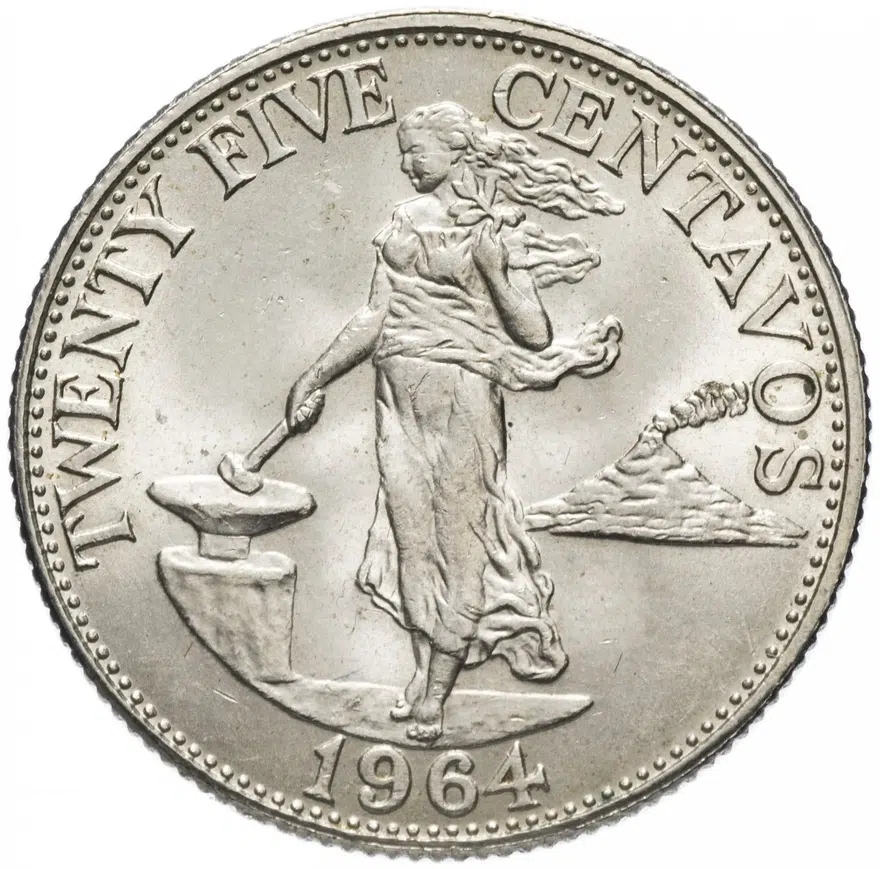 Филиппины 25 сентаво (centavos) 1964