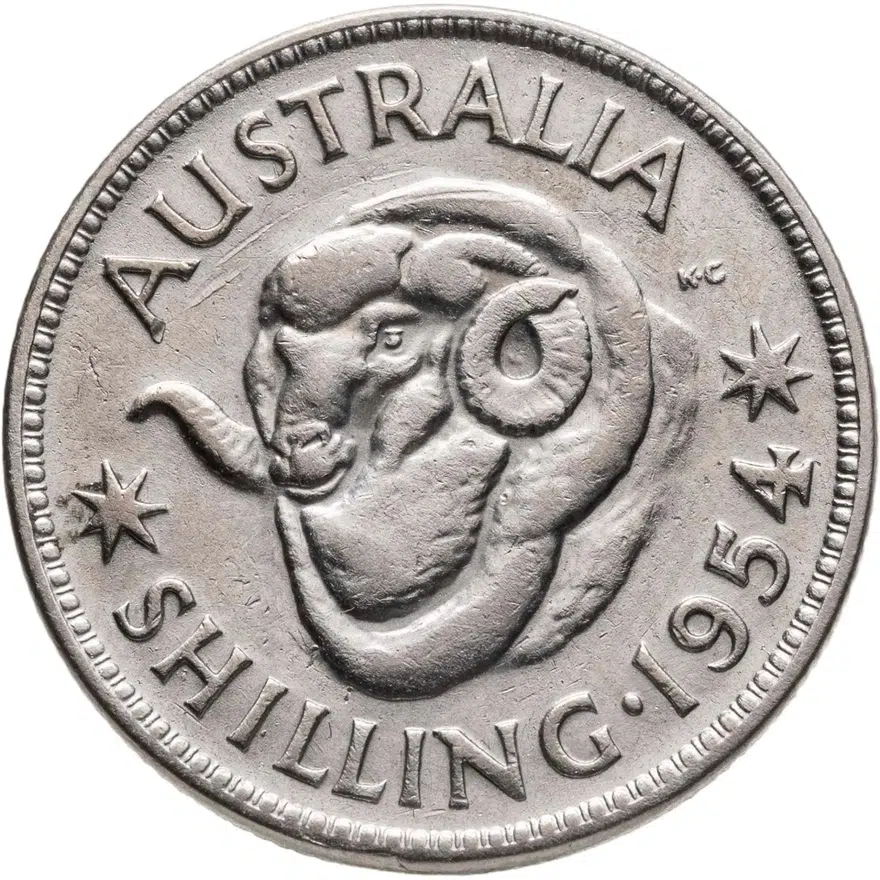 Австралия 1 шиллинг (shilling) 1954