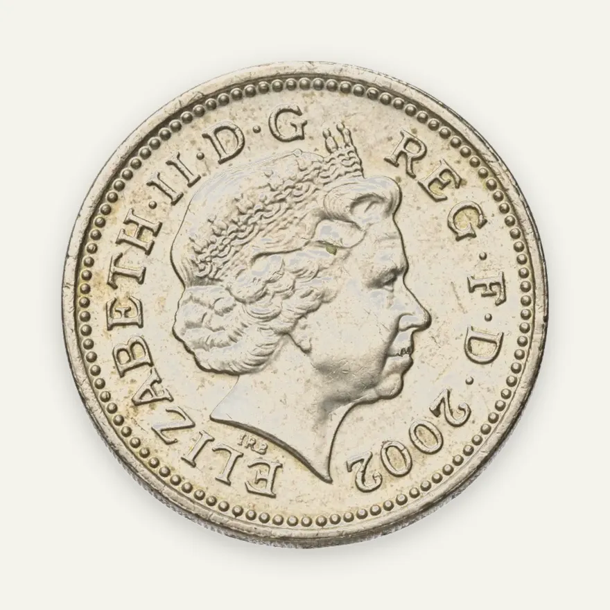 Великобритания 1 фунт (pound) 2002, реверс