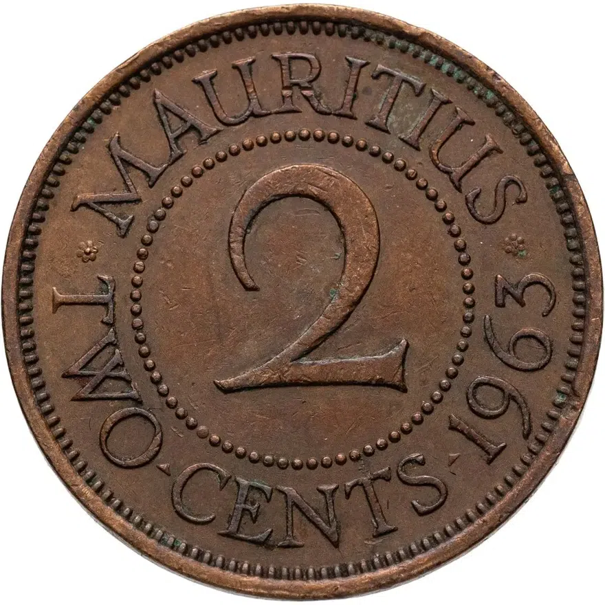 Маврикий 2 цента (cents) 1963, реверс