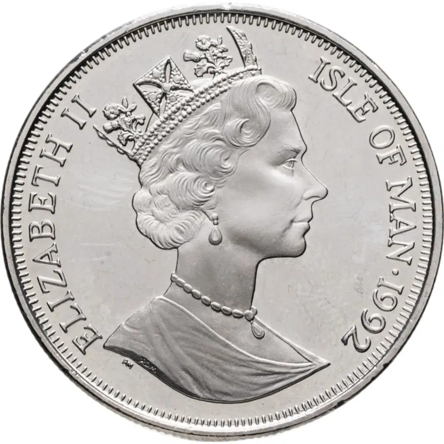 Остров Мэн 1 крона (crown) 1992 "Кошки - Сиамская кошка", реверс