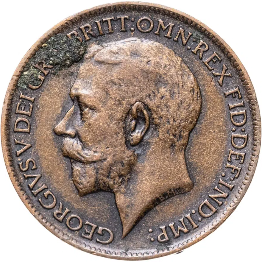 Великобритания 1 фартинг (farthing) 1913, реверс