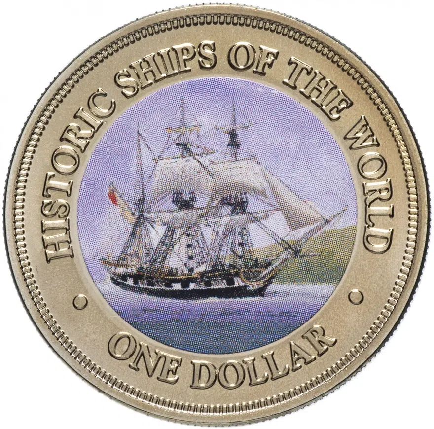 Острова Кука 1 доллар (dollar) 2003 "Исторические корабли"