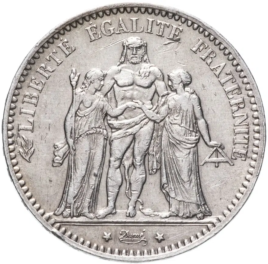 Франция 5 франков 1877, реверс
