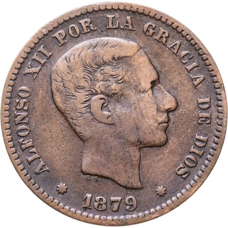 Испания 5 сентимо (centimos) 1879, реверс
