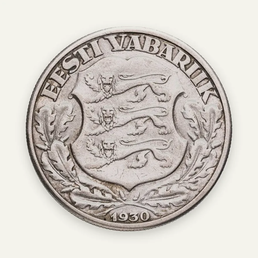 Эстония 2 кроны (krooni) 1930  Замок Тоомпеа в Таллине, реверс
