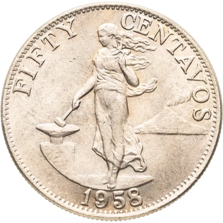 Филиппины 50 сентаво (centavos) 1958, аверс