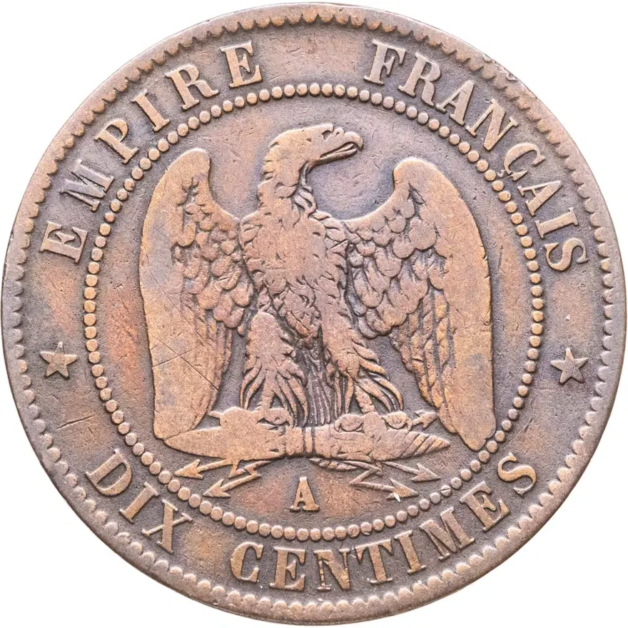 Франция 10 сантимов (centimes) 1855 A