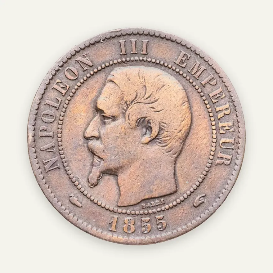 Франция 10 сантимов (centimes) 1855 A, реверс