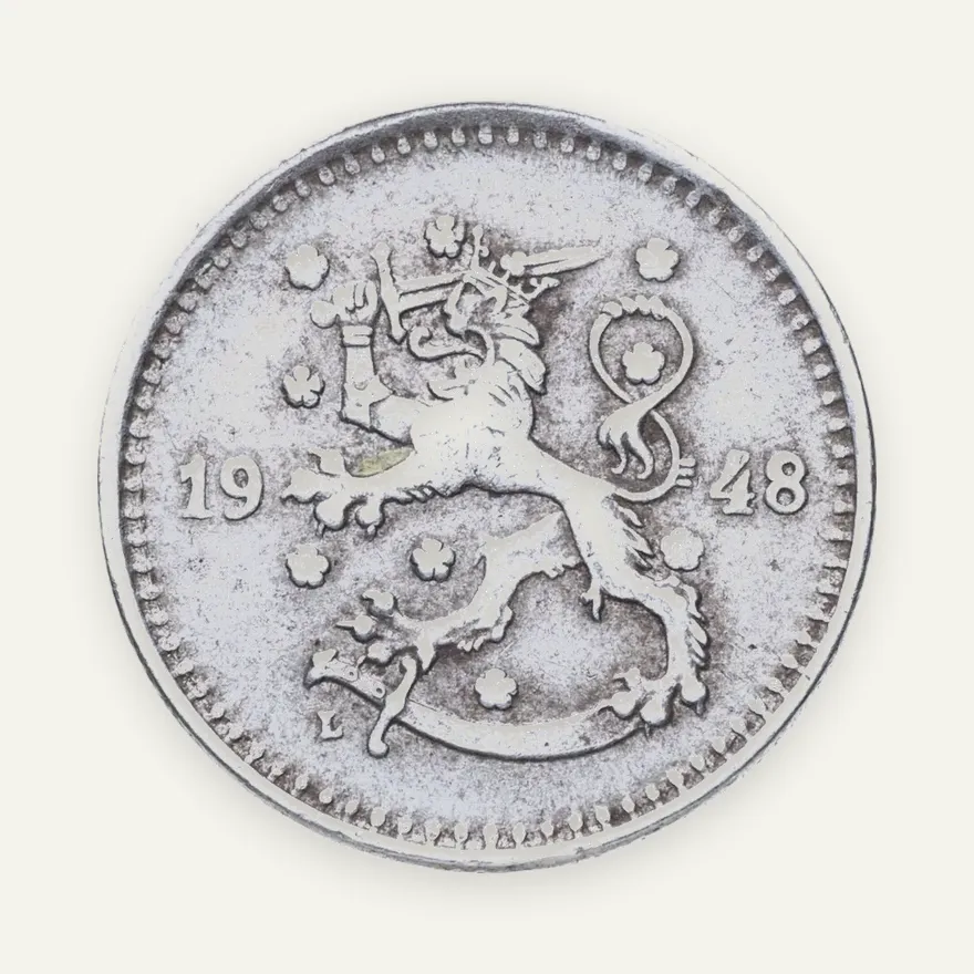 Финляндия 1 марка (markka) 1943-1952, реверс