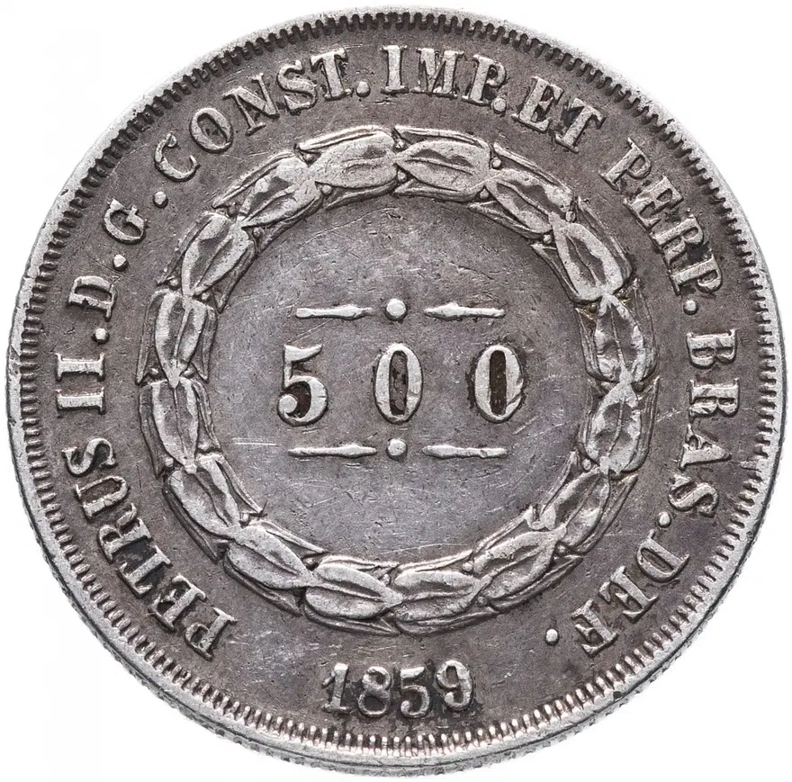 Бразилия 500 рейс (reis) 1859