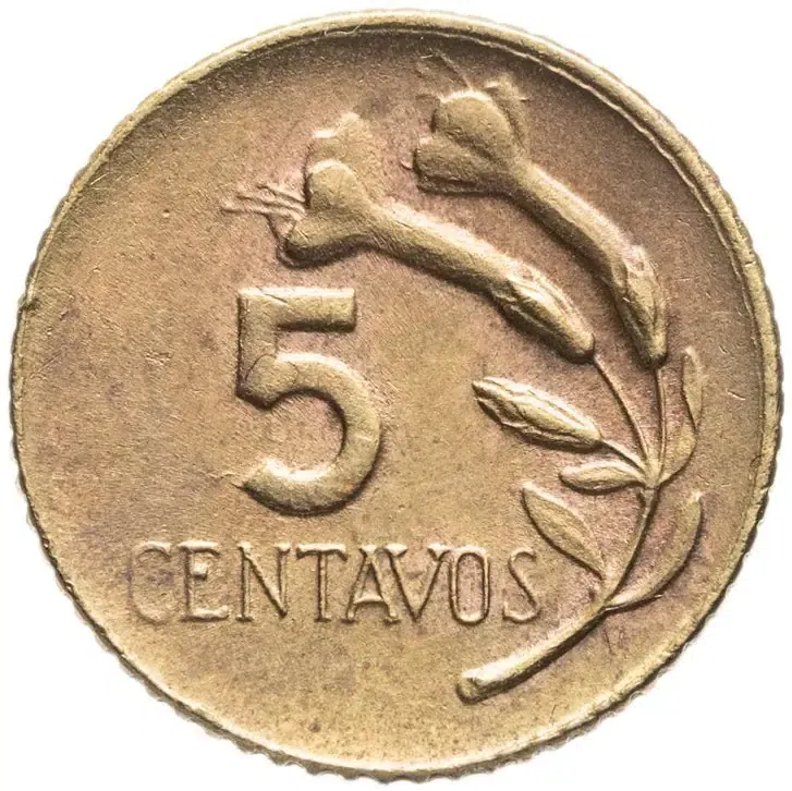 Перу 5 сентаво (centavos) 1967, аверс