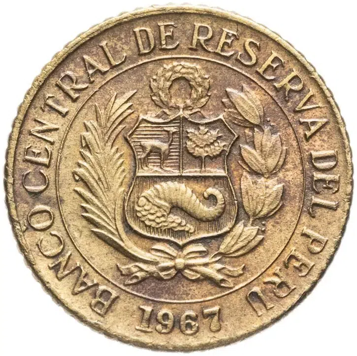 Перу 5 сентаво (centavos) 1967, реверс