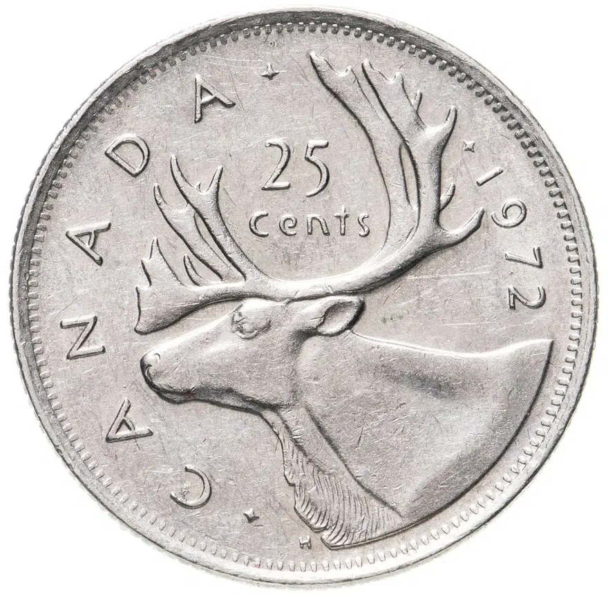 Канада 25 центов (квотер, cents) 1972