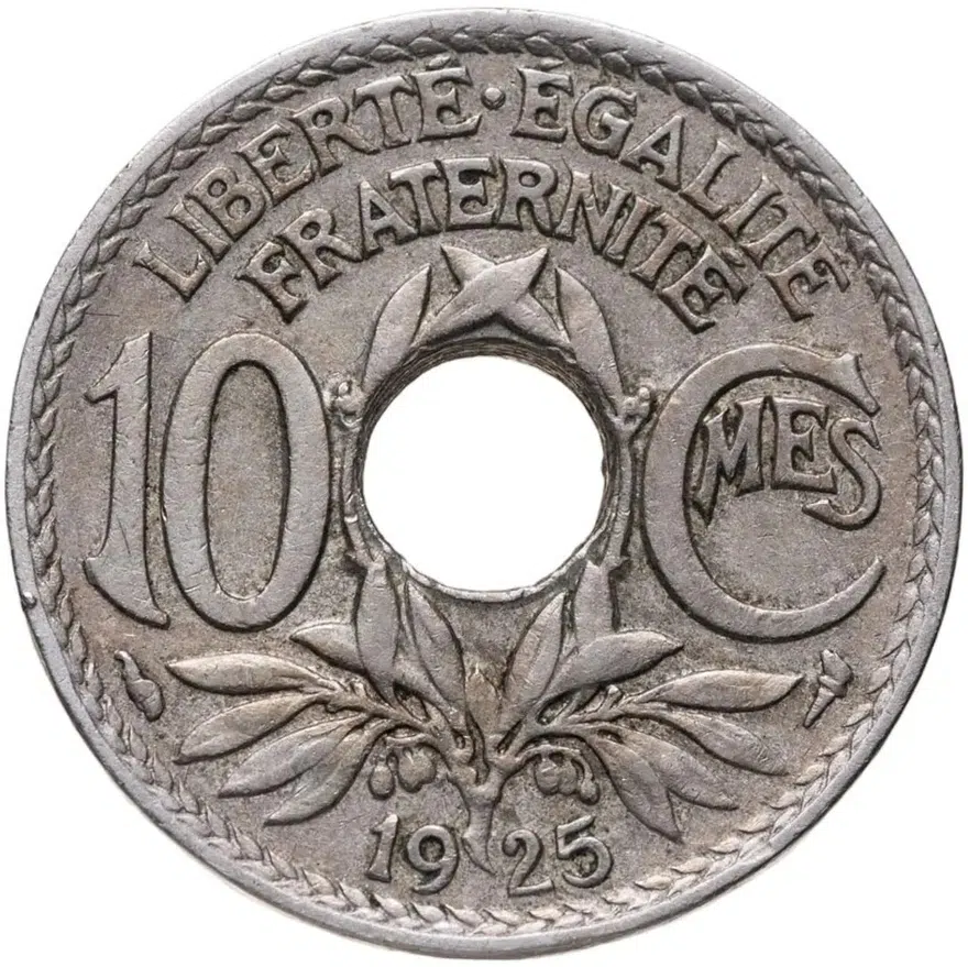Франция 10 сантимов (centimes) 1925, аверс