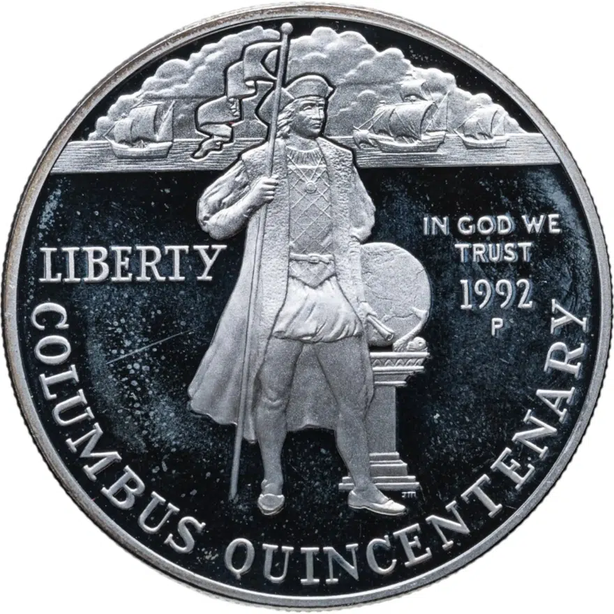 США 1 доллар (dollar) 1992 P Columbus Quincentenary (500 лет открытия Америки Христофором Колумбом) знак монетного двора "P" - Филадельфия