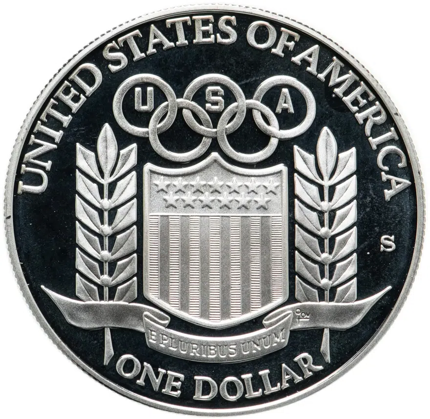 США 1 доллар (dollar) 1992 S XXV летние Олимпийские Игры, Барселона 1992 знак монетного двора "S" - Сан-Франциско, реверс