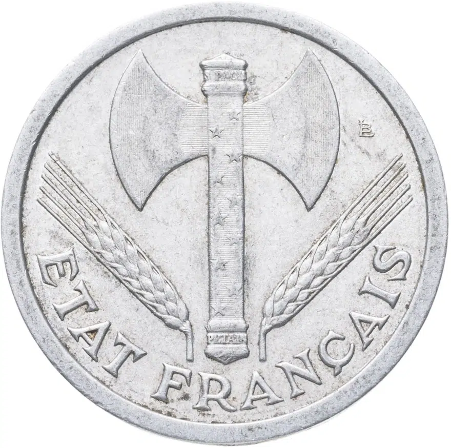 Франция 2 франка (francs) 1943   без обозначения монетного двора, аверс