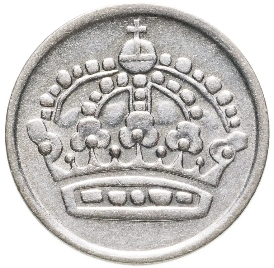 Швеция 10 эре (ore) 1954, реверс