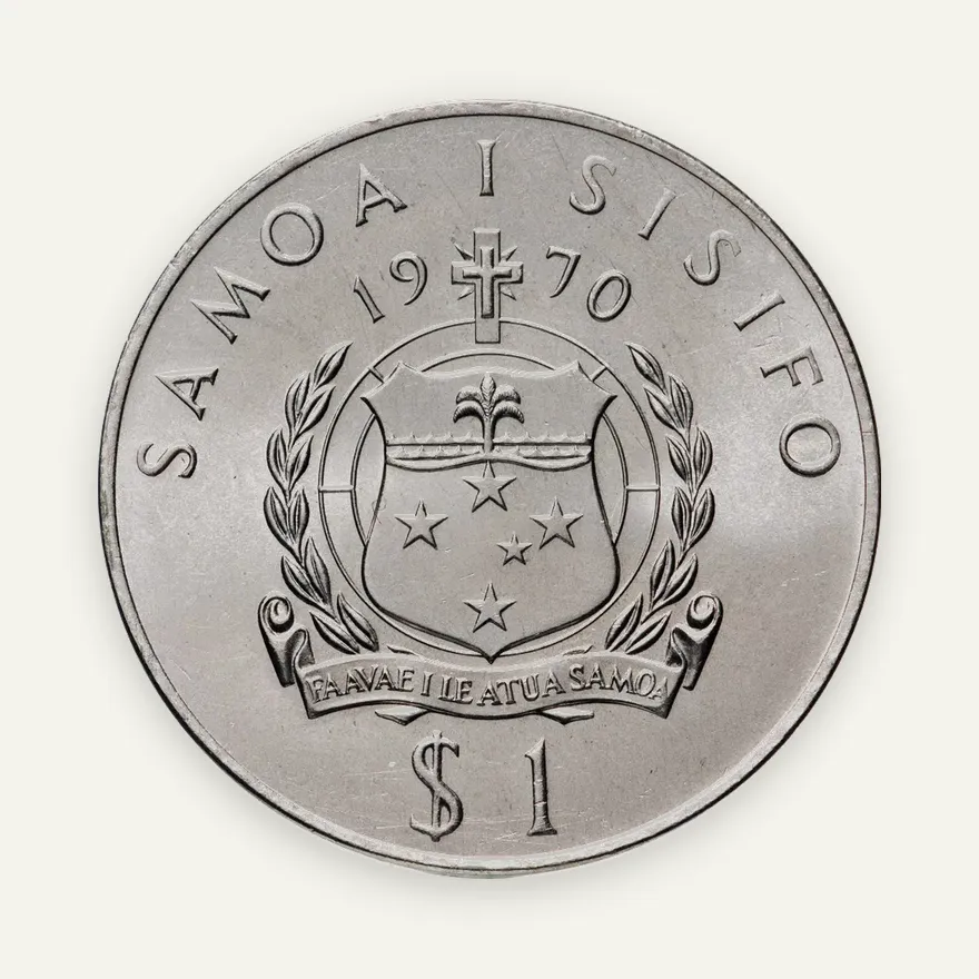 Самоа 1 тала (tala) 1970 "Визит Папы Павла VI", реверс