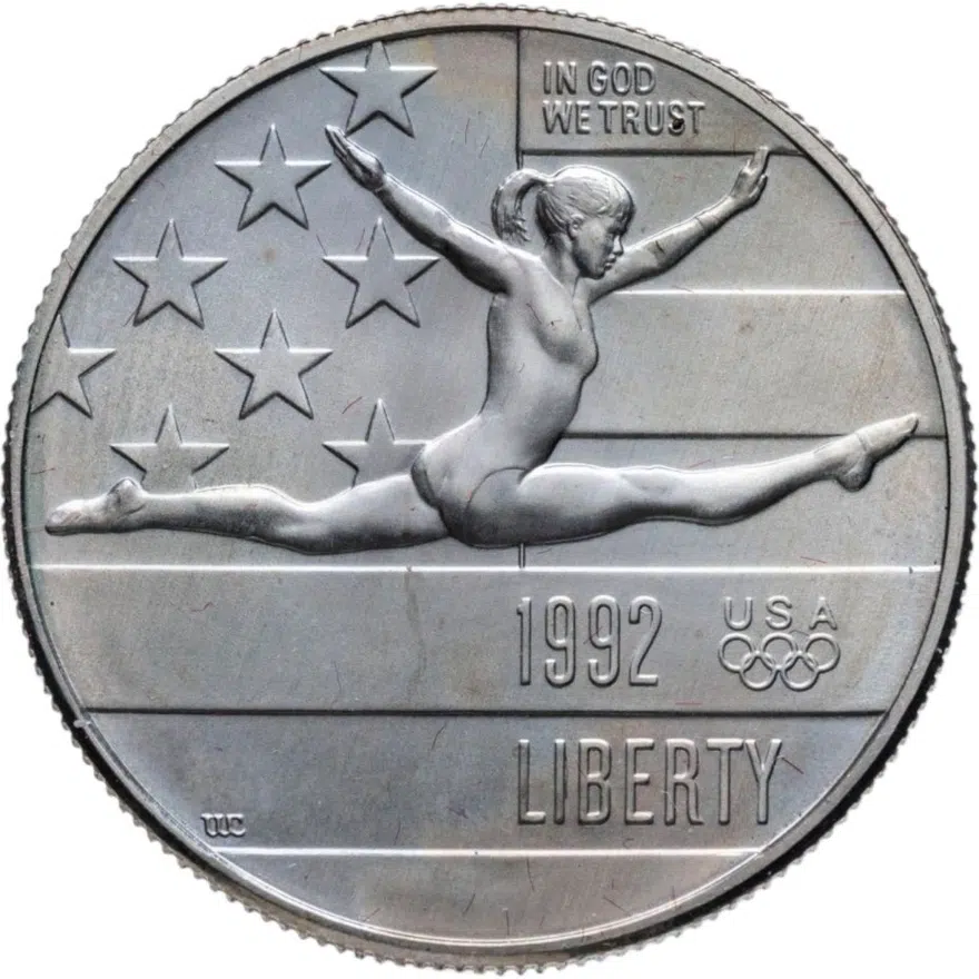 США 50 центов (1/2 доллара, half dollar) 1992 P XXV летние Олимпийские Игры, Барселона 1992 знак монетного двора "P" - Филадельфия