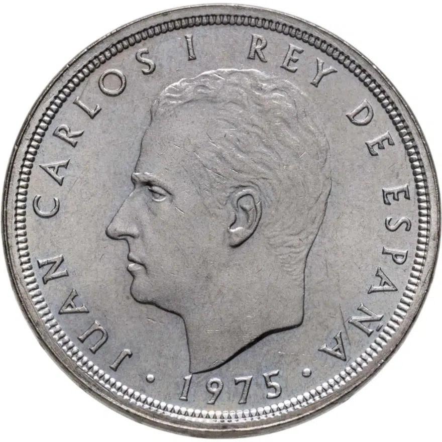 Испания 50 песет (pesetas) 1975 // 1979 внутри звездочек