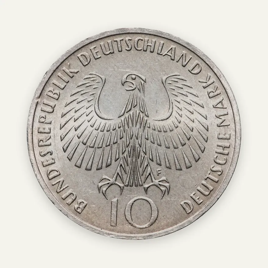 ФРГ 10 марок 1972 F "Олимпиада в Мюнхене -Олимпийский огонь", реверс