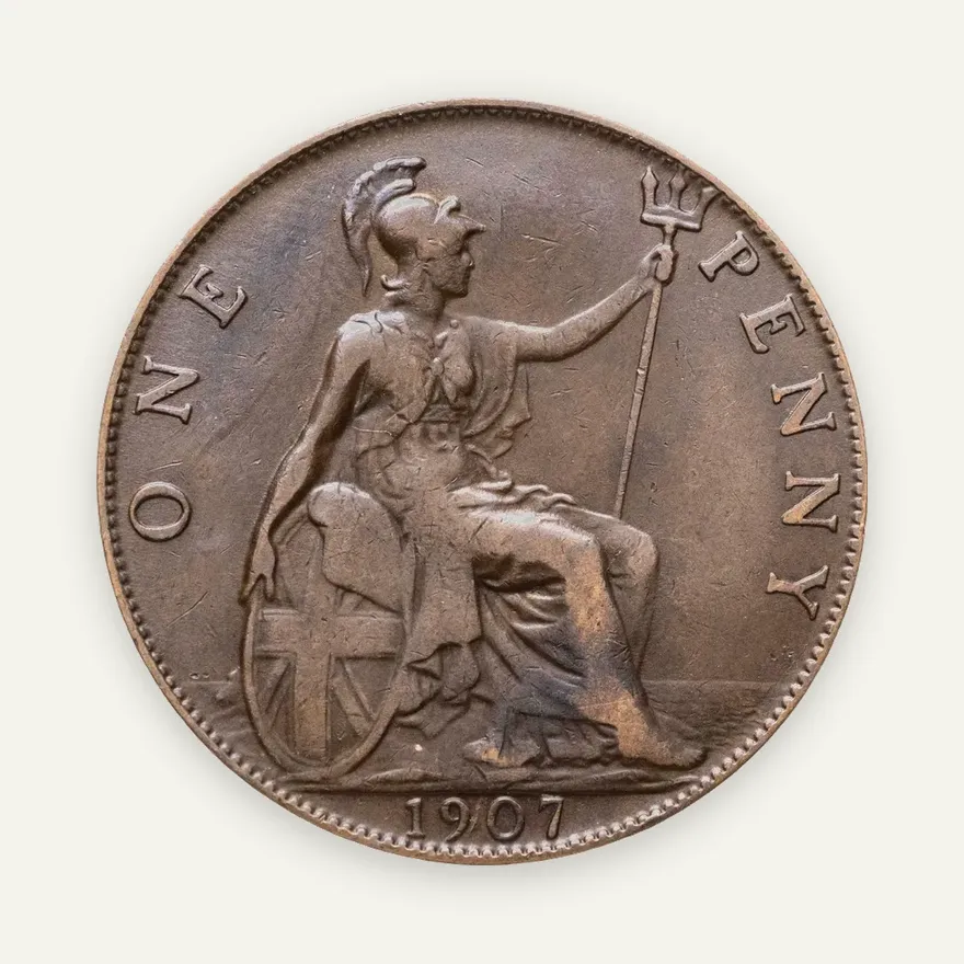 Великобритания 1 пенни (penny) 1907, реверс