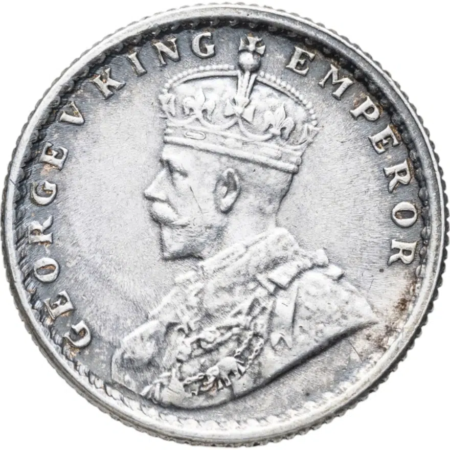 Британская Индия 1/4 рупии (rupee) 1919, реверс