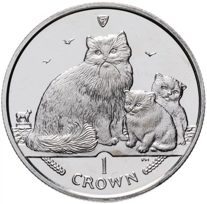 Остров Мэн 1 крона (crown) 2007 "Кошки - Рэгдолл", аверс
