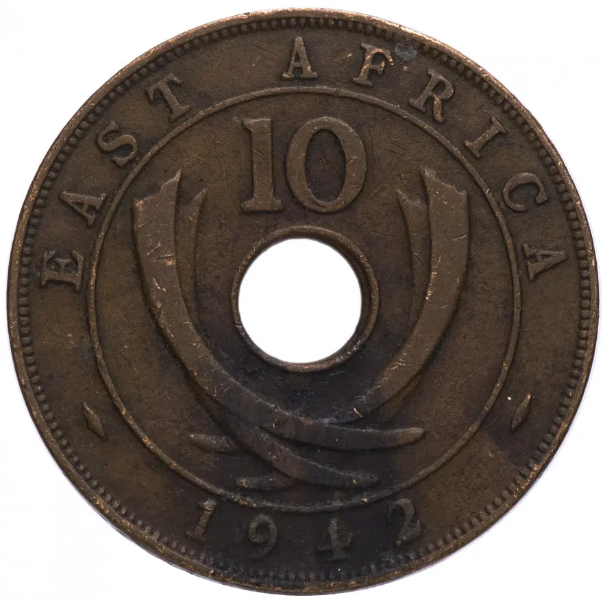 Британская Восточная Африка 10 центов (cents) 1942, аверс
