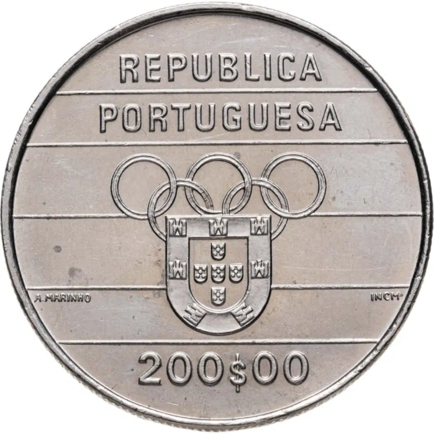 Португалия 200 эскудо (escudos) 1992  XXV летние Олимпийские Игры, Барселона 1992, реверс