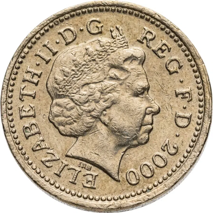 Великобритания 1 фунт (pound) 2000 Дракон, аверс