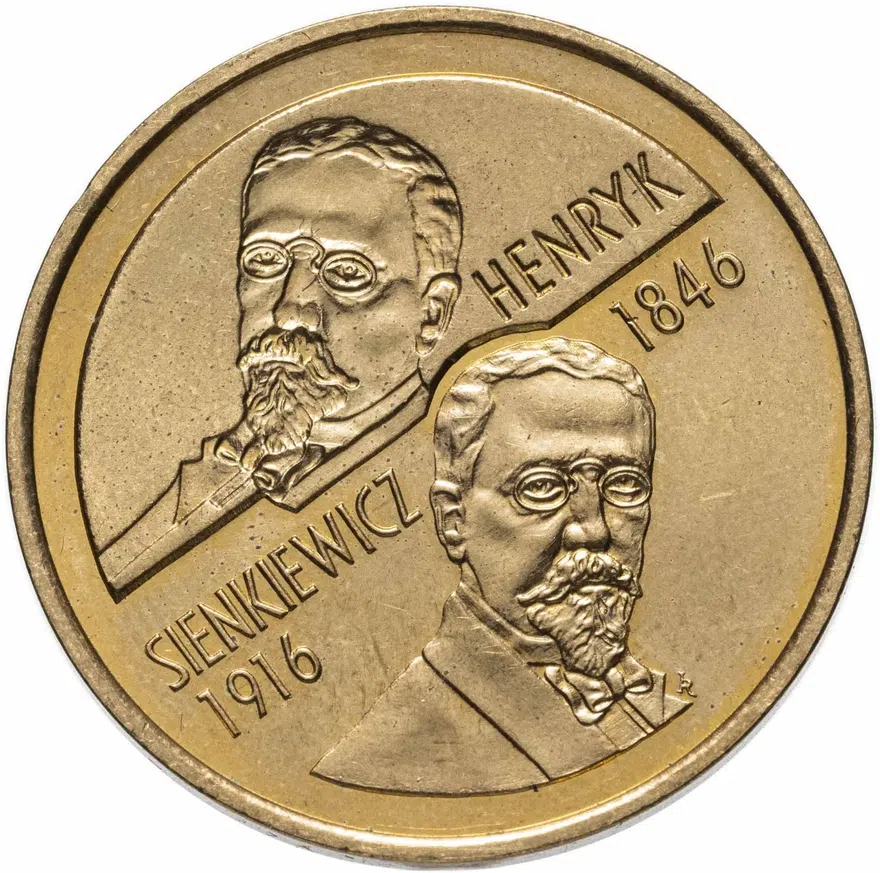 Польша 2 злотых (zlote) 1996  150 лет со дня рождения Генрика Сенкевича, реверс
