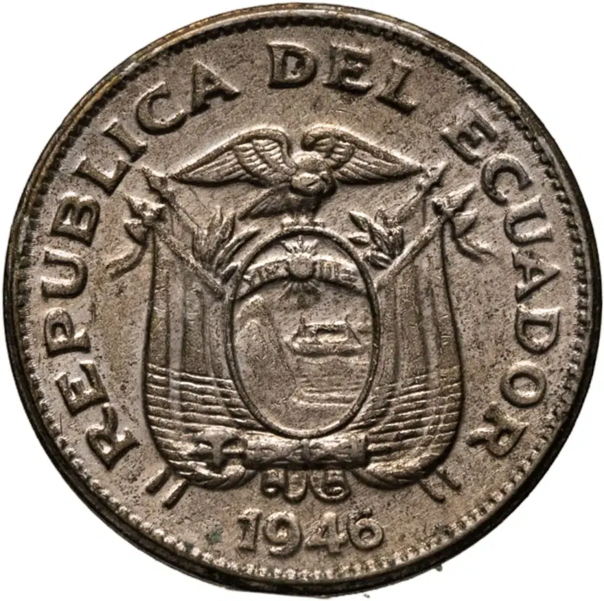 Эквадор 5 сентаво (centavos) 1946, реверс