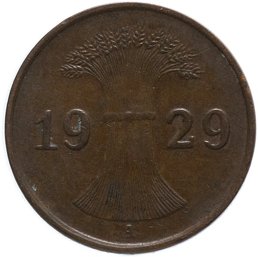 Германия 1 пфенниг 1929 "А", реверс