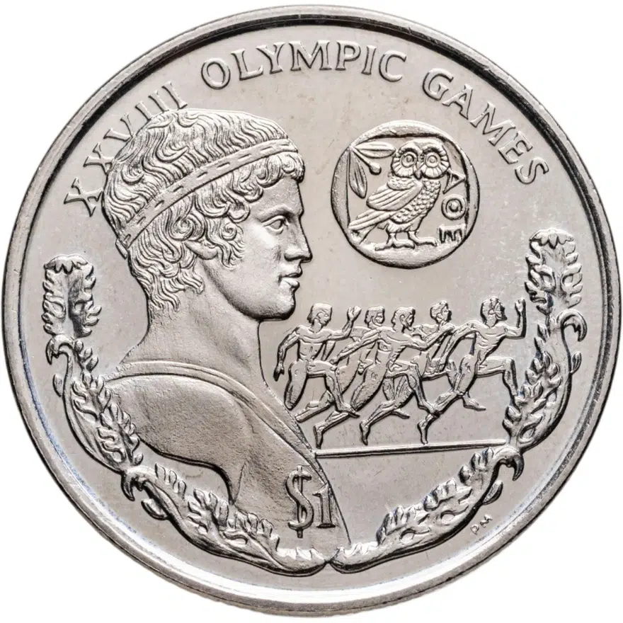 Британские Виргинские острова 1 доллар (dollar) 2004 "XXVIII летние Олимпийские Игры, Афины 2004 - бег"