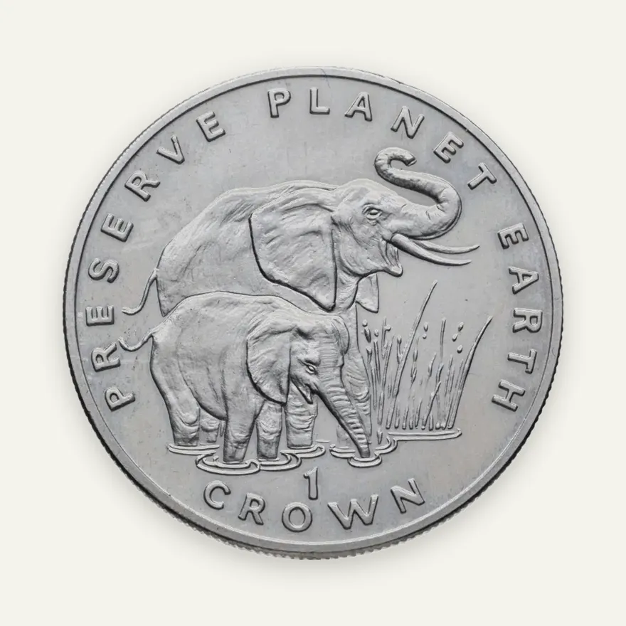 Гибралтар 1 крона (crown) 1994 Заповедник планета Земля - Африканский слон, реверс