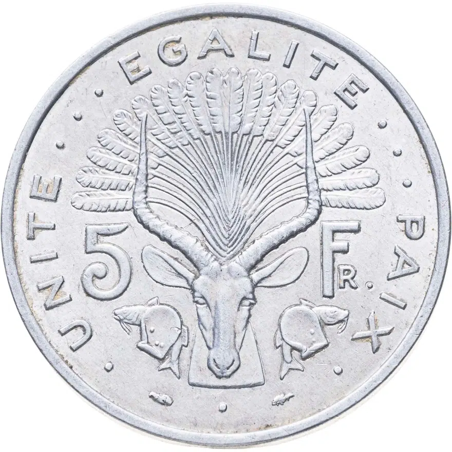 Джибути 5 франков (francs) 1977