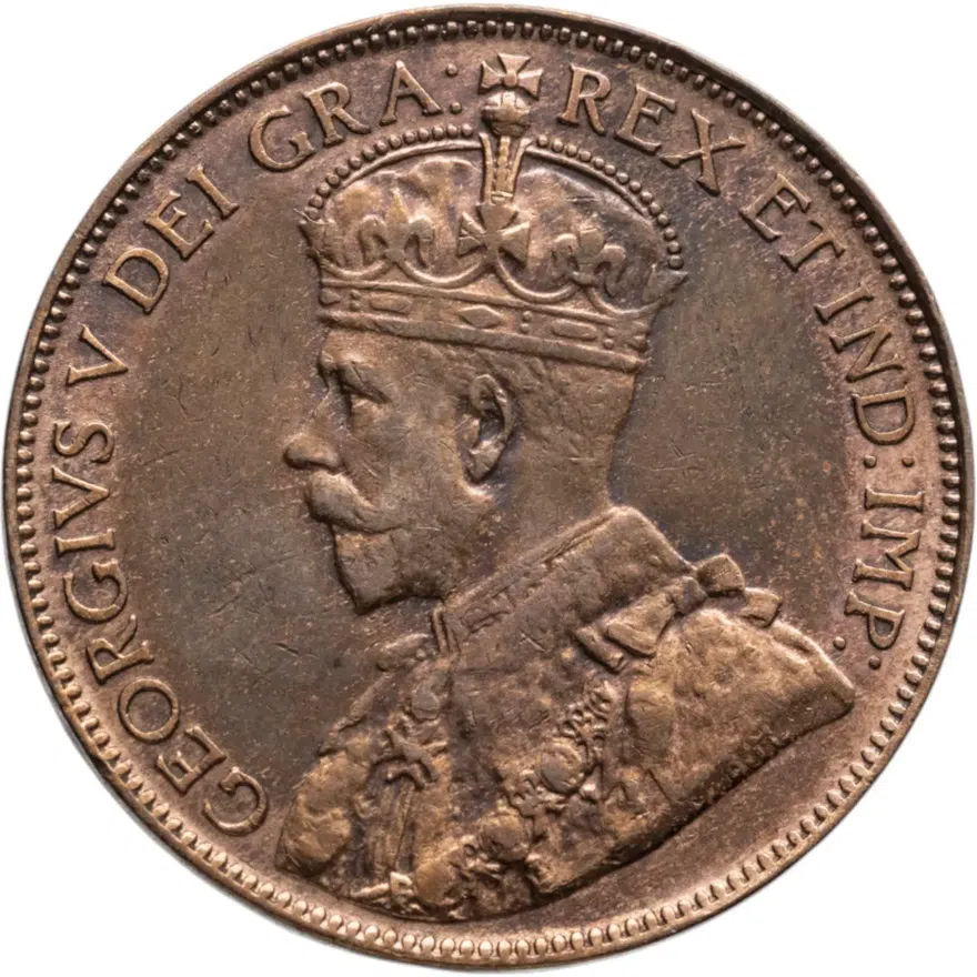 Канада 1 цент (cent) 1920   старый тип, реверс
