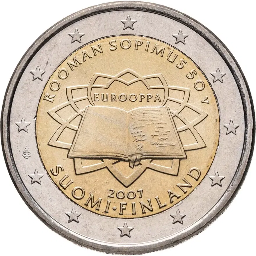 Финляндия 2 euro (евро) 2007 50-летие подписания Римского договора