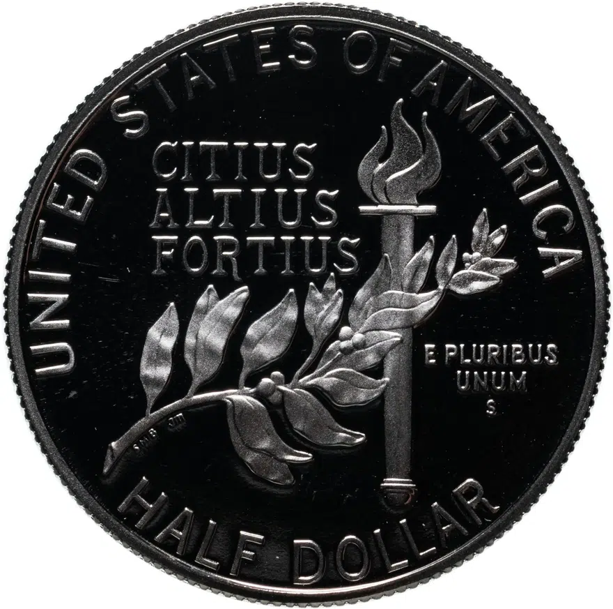 США 50 центов (1/2 доллара, half dollar) 1992 S XXV летние Олимпийские Игры, Барселона 1992 знак монетного двора "S" - Сан-Франциско, реверс