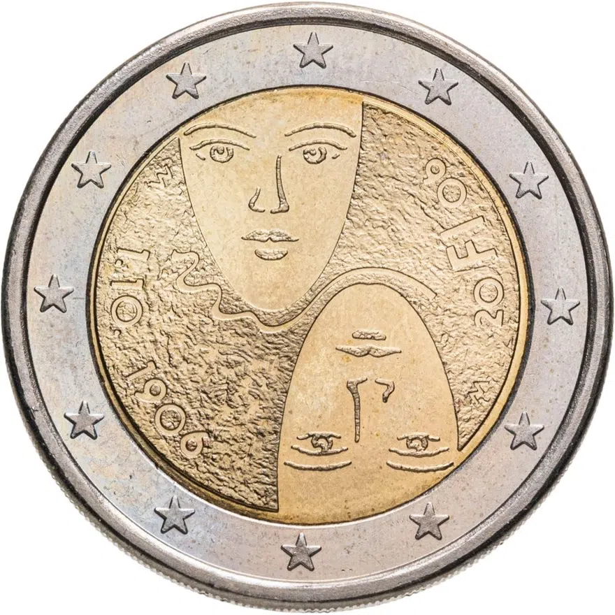 Финляндия 2 евро (euro) 2006  100-летие введения в Финляндии всеобщего равного избирательного права