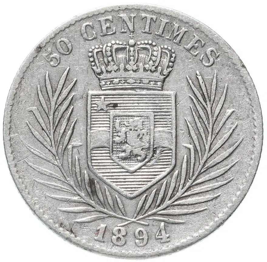 Свободное государство Конго 50 сантимов (centimes) 1894, реверс