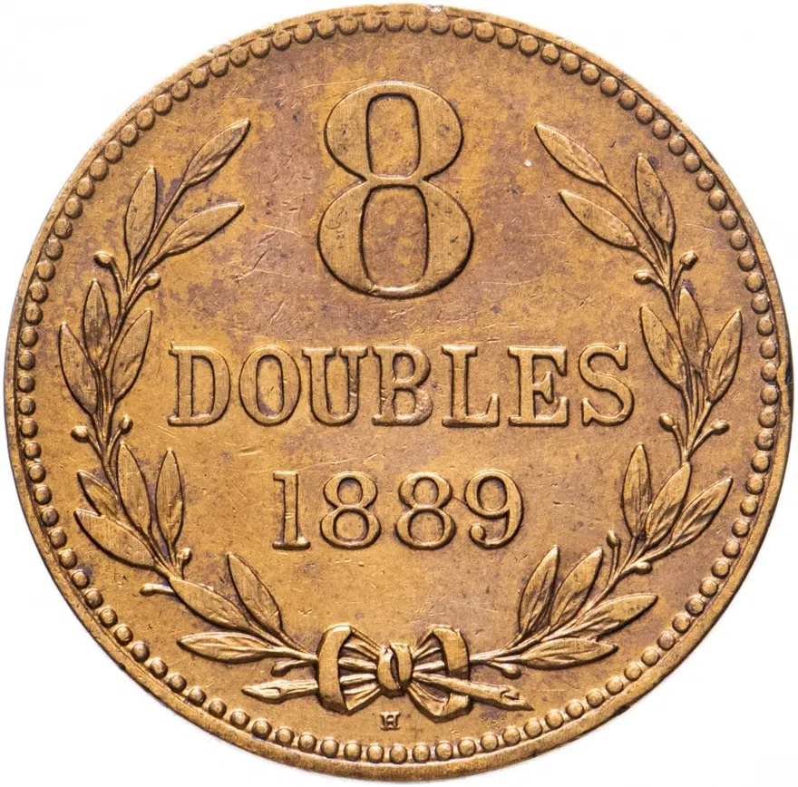 Гернси 8 дублей (doubles) 1889