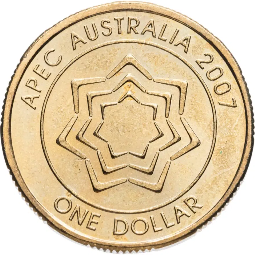 Австралия 1 доллар (dollar) 2007 "Форум АТЭС в Австралии", аверс