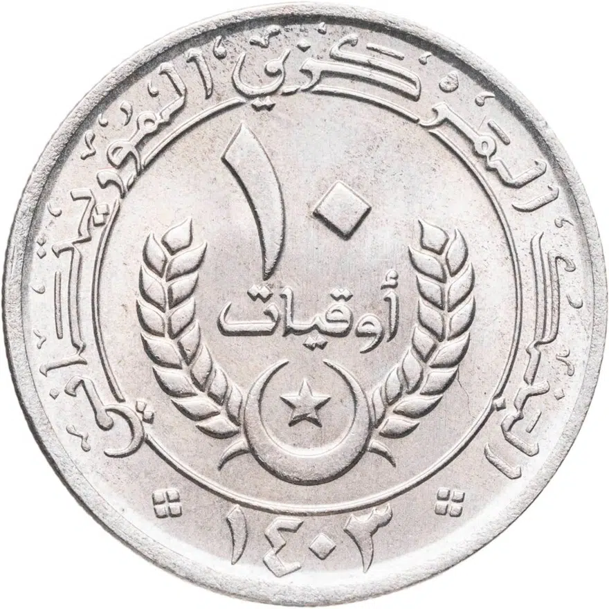 Мавритания 10 угий (ouguiya) 1983, аверс