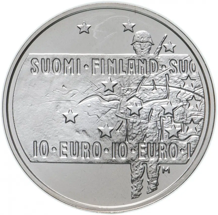 Финляндия 10 euro (евро) 2005 "Неизвестный солдат и финское кино"