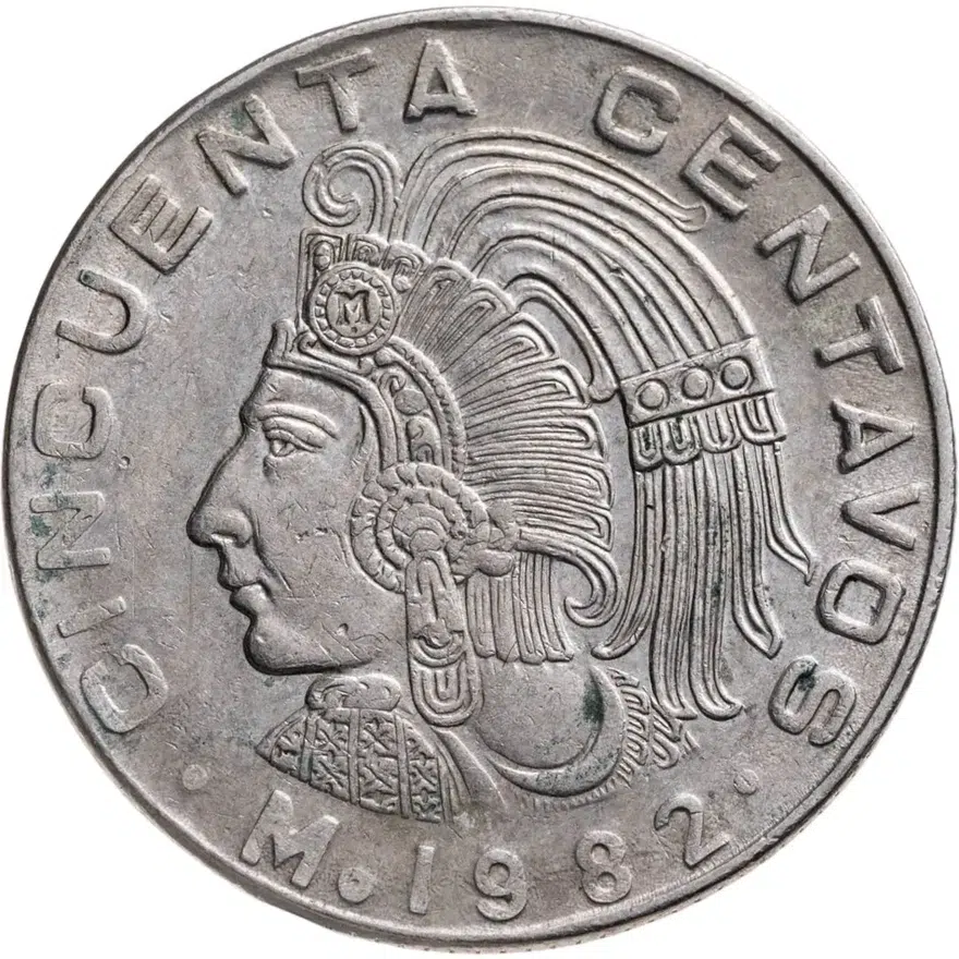 Мексика 50 сентаво (centavos) 1982, аверс